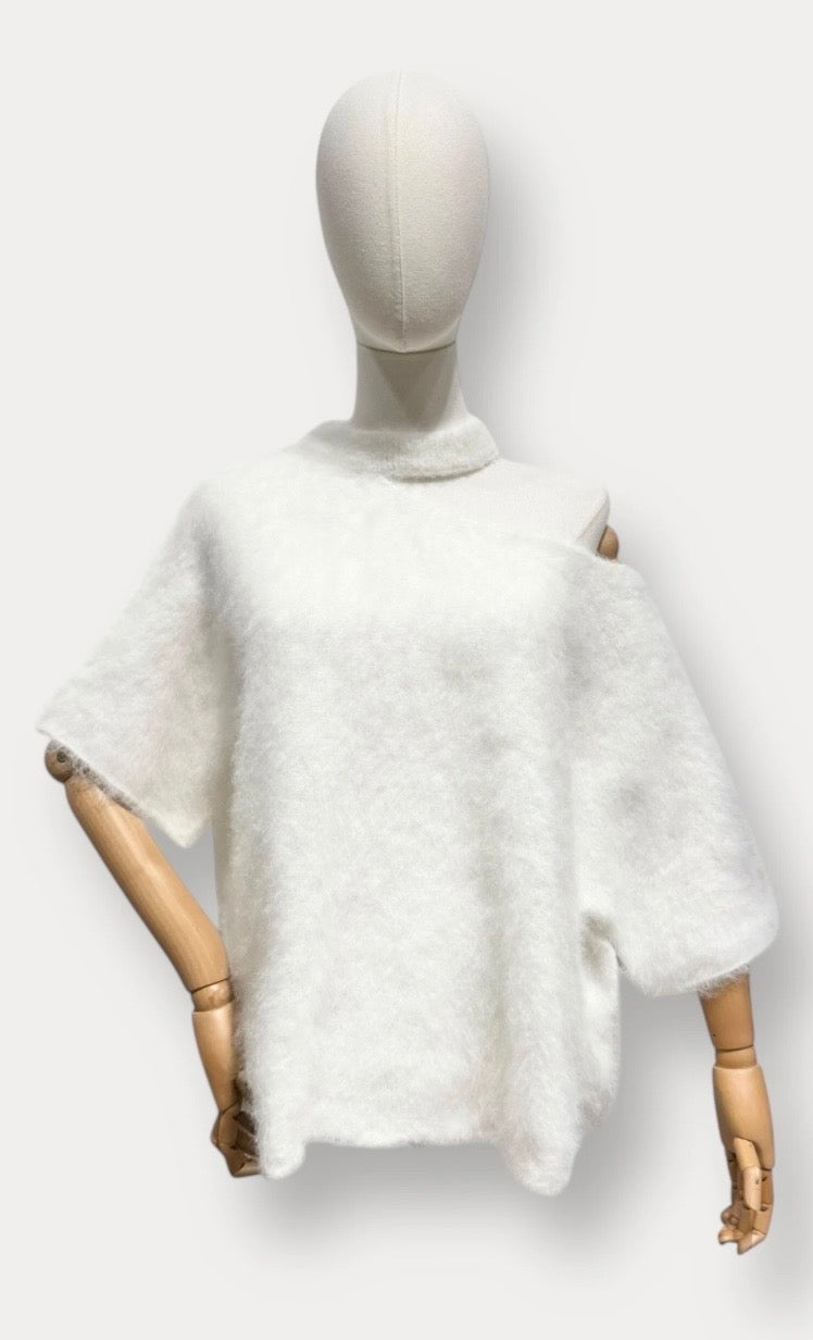 Julie Cut-Out Sweater - White
