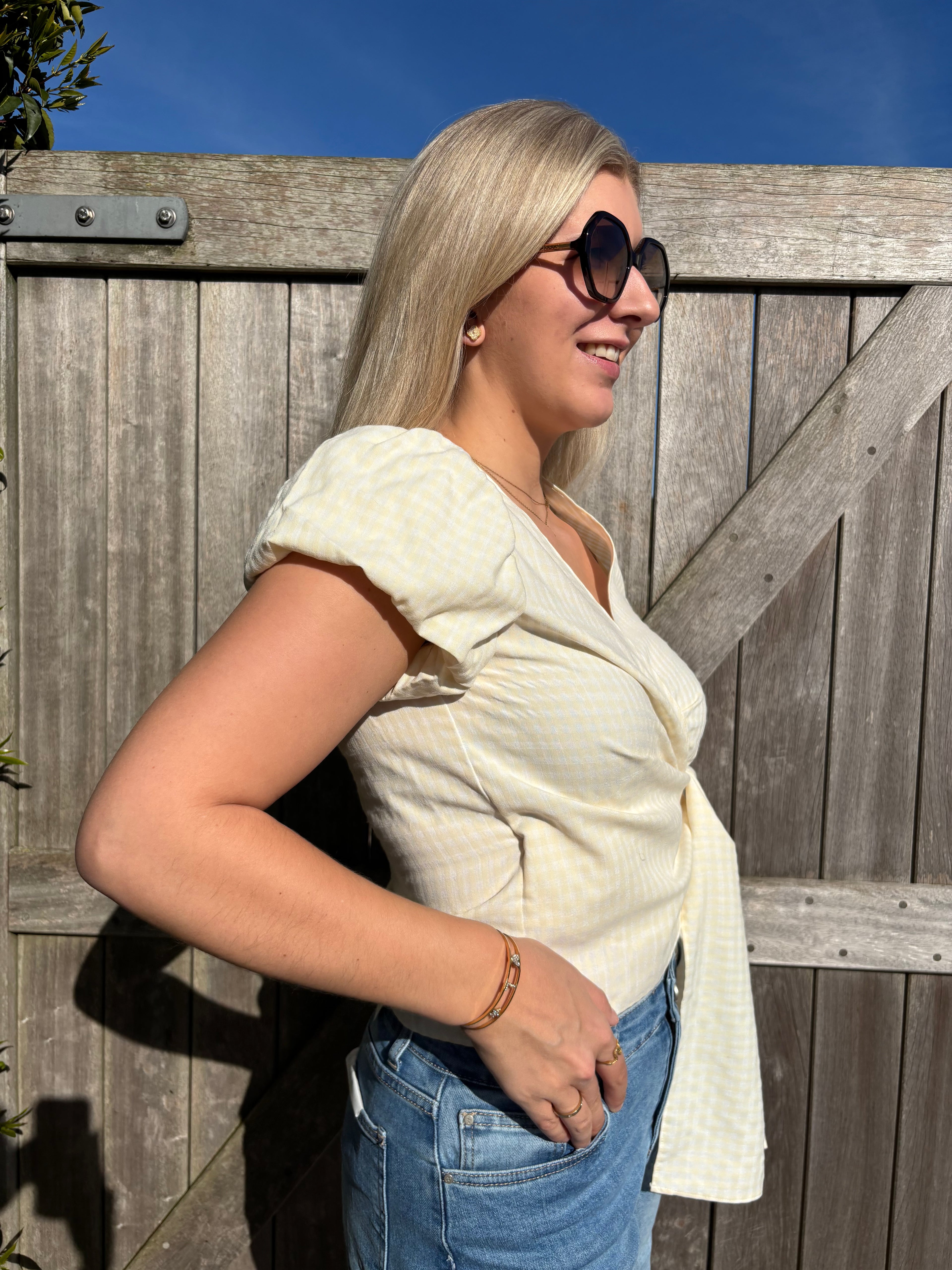 Lou Wrap Blouse - Vanilla