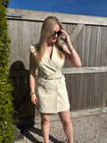 Lily Blazer Dress with Belt - Ecru