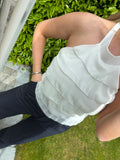 Noor Top With Ruffles - White