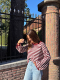 Estee Striped Sweater - Burgundy