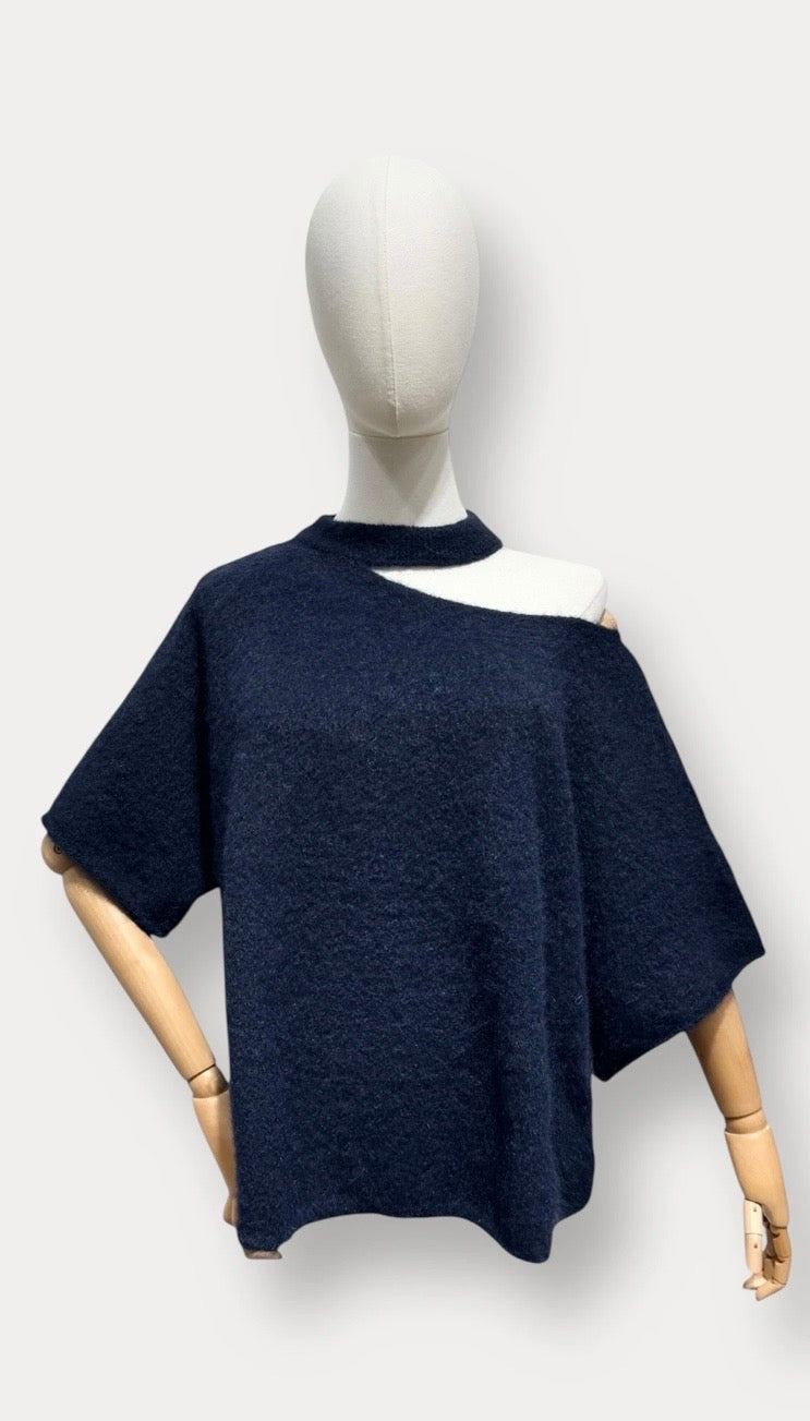 Julie Cut-Out Sweater - Navy