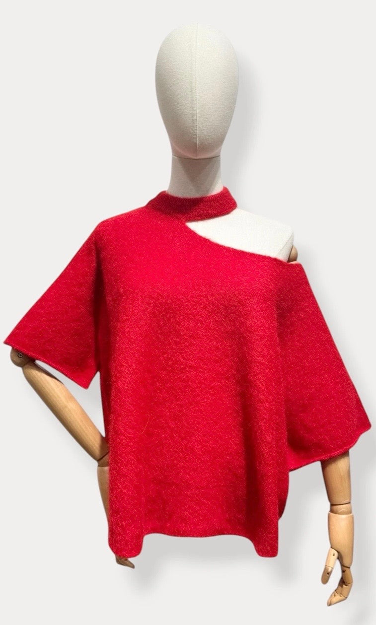 Julie Cut-Out Sweater - Red