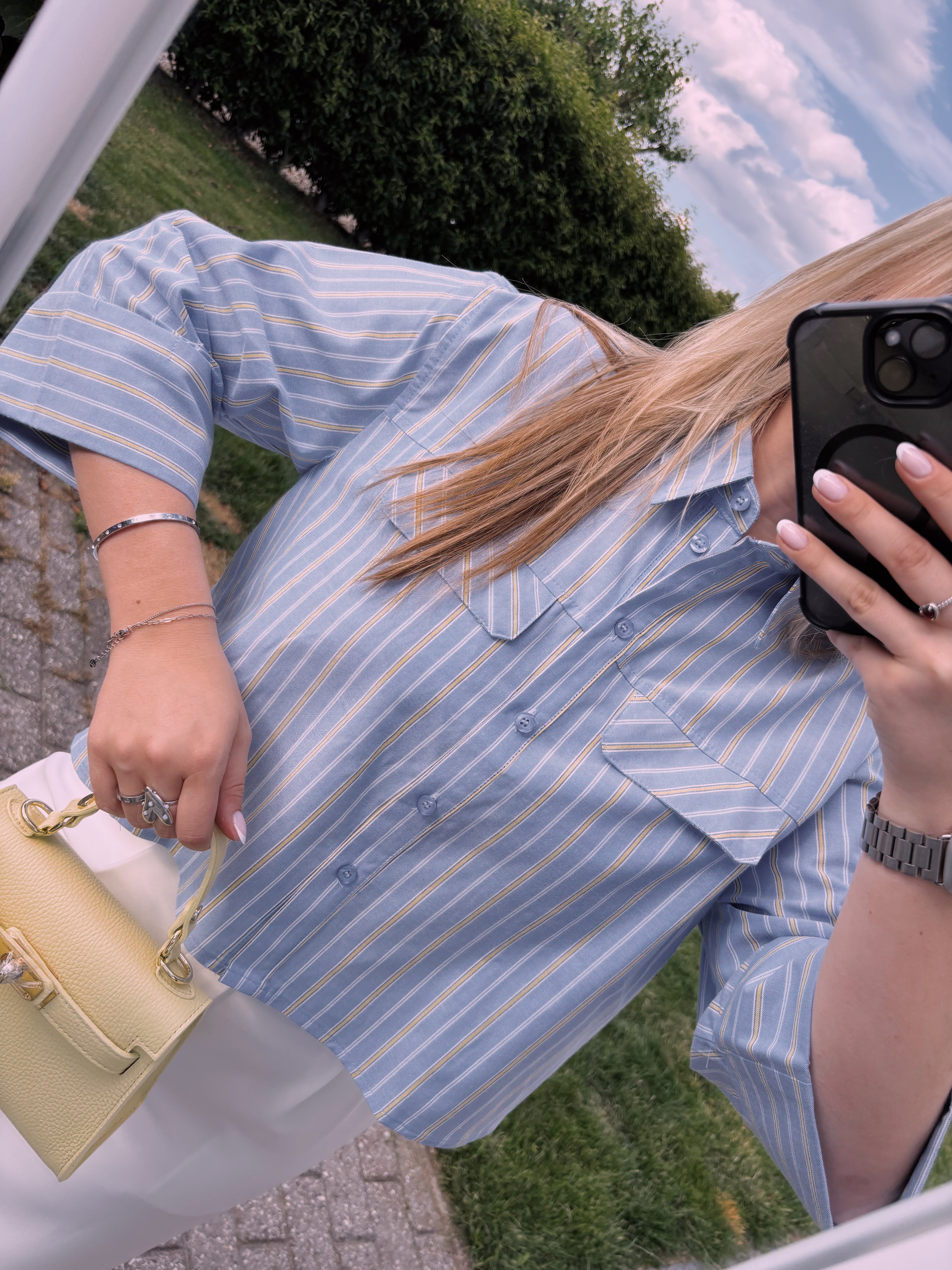Feline Blouse - Light Blue