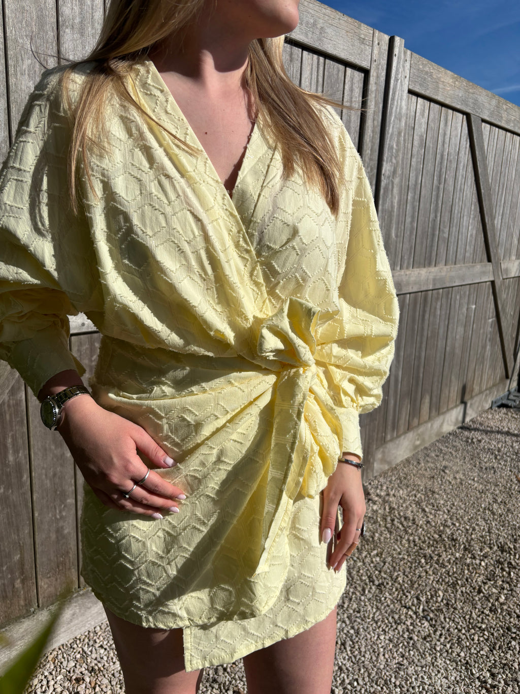 Kitty Wrap Dress - Yellow