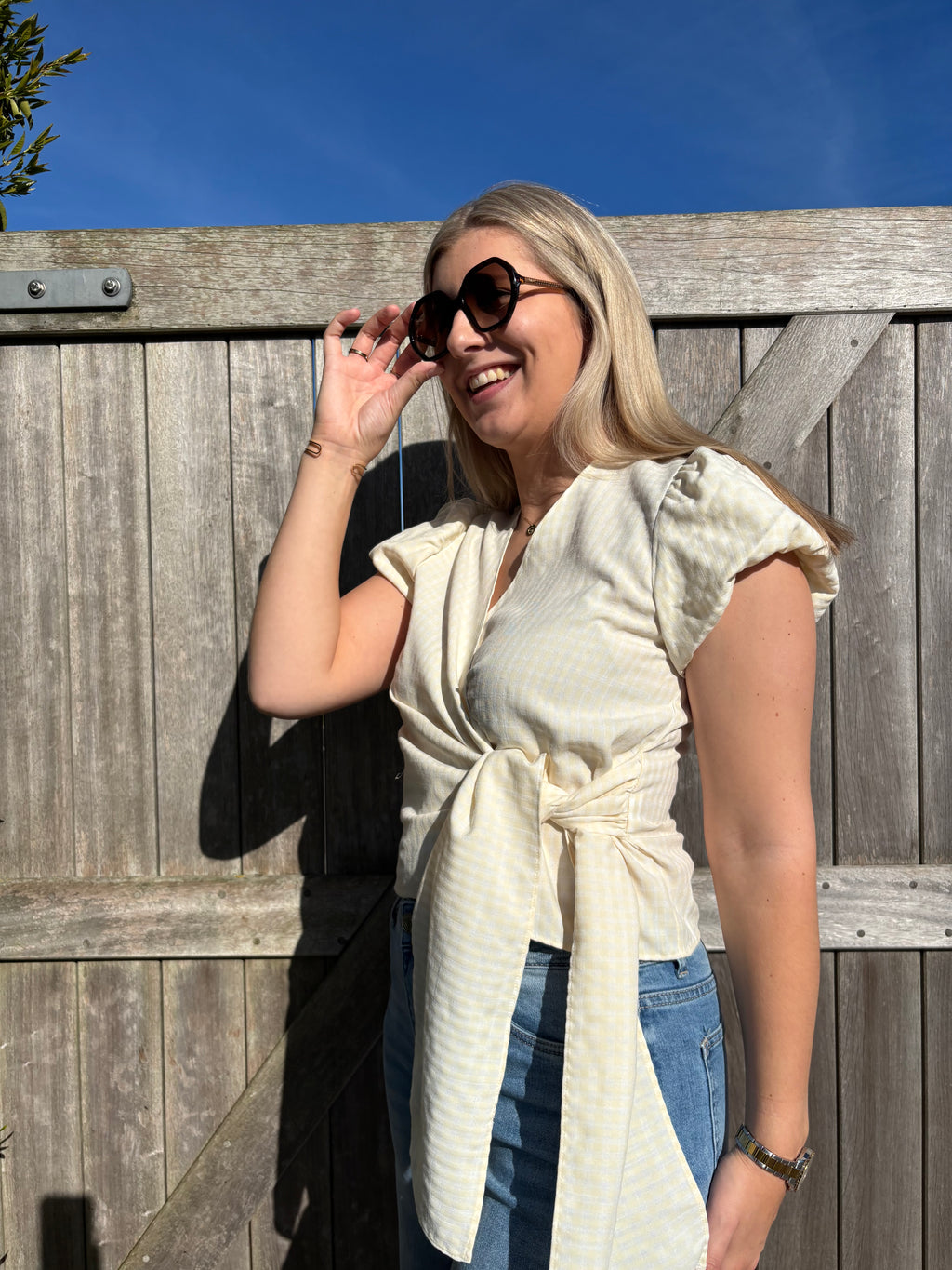Lou Wrap Blouse - Vanilla