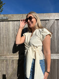 Lou Wrap Blouse - Vanilla