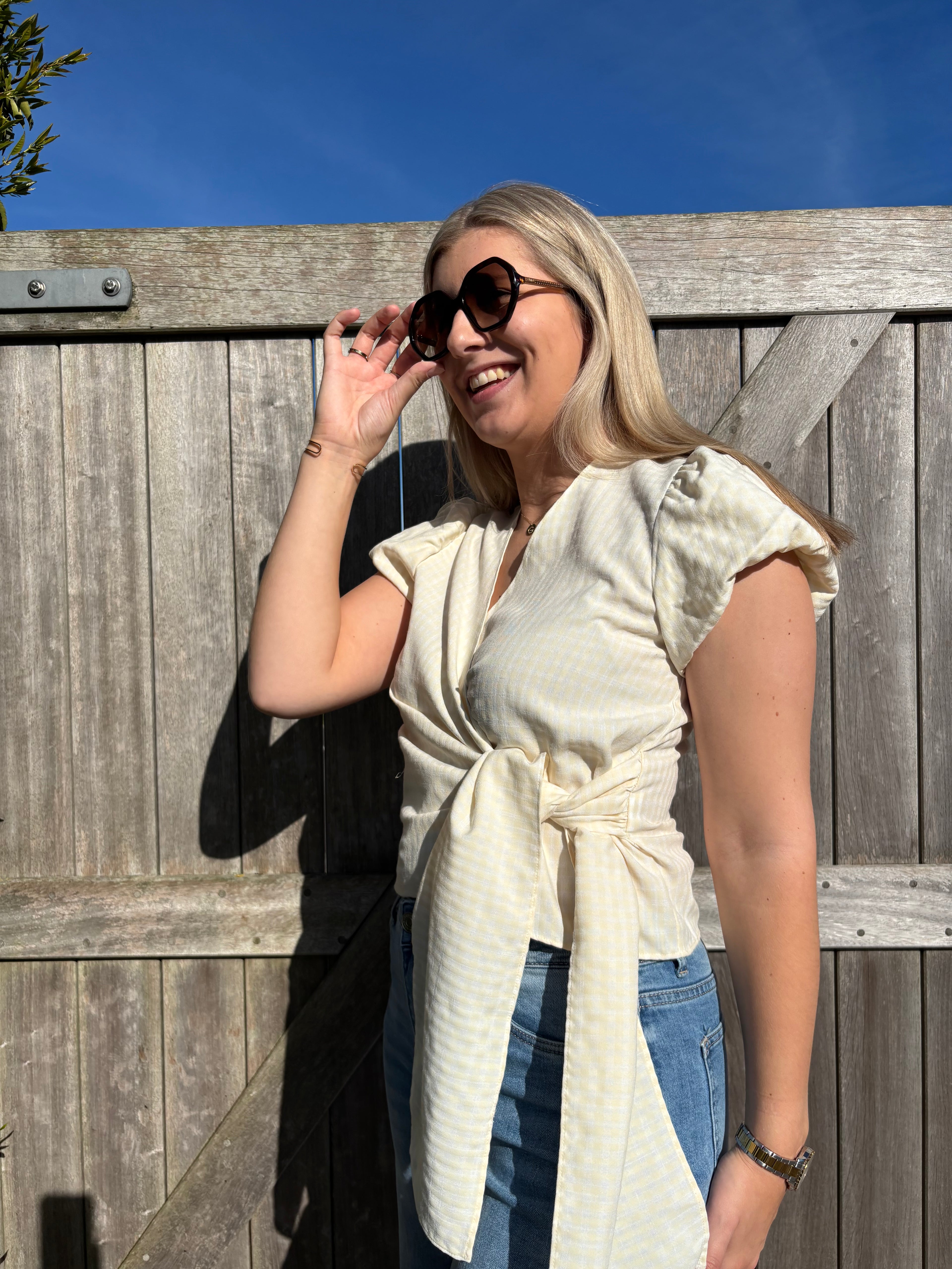 Lou Wrap Blouse - Vanilla