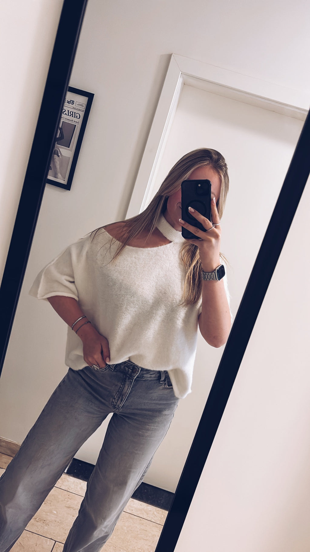 Julie Cut-Out Sweater - White