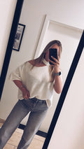 Julie Cut-Out Sweater - White