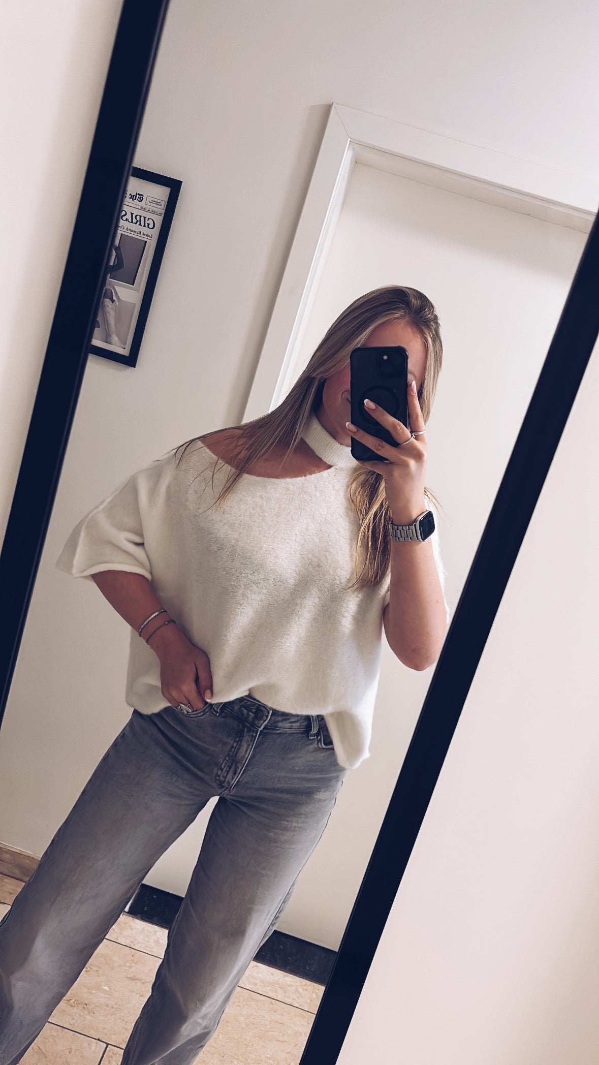 Julie Cut-Out Sweater - White