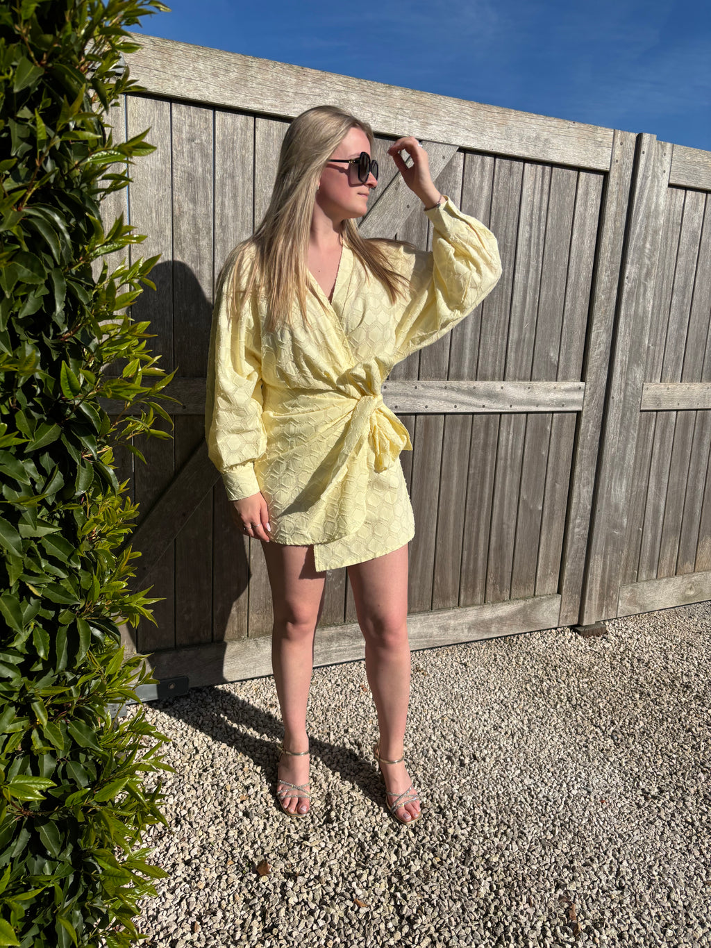 Kitty Wrap Dress - Yellow
