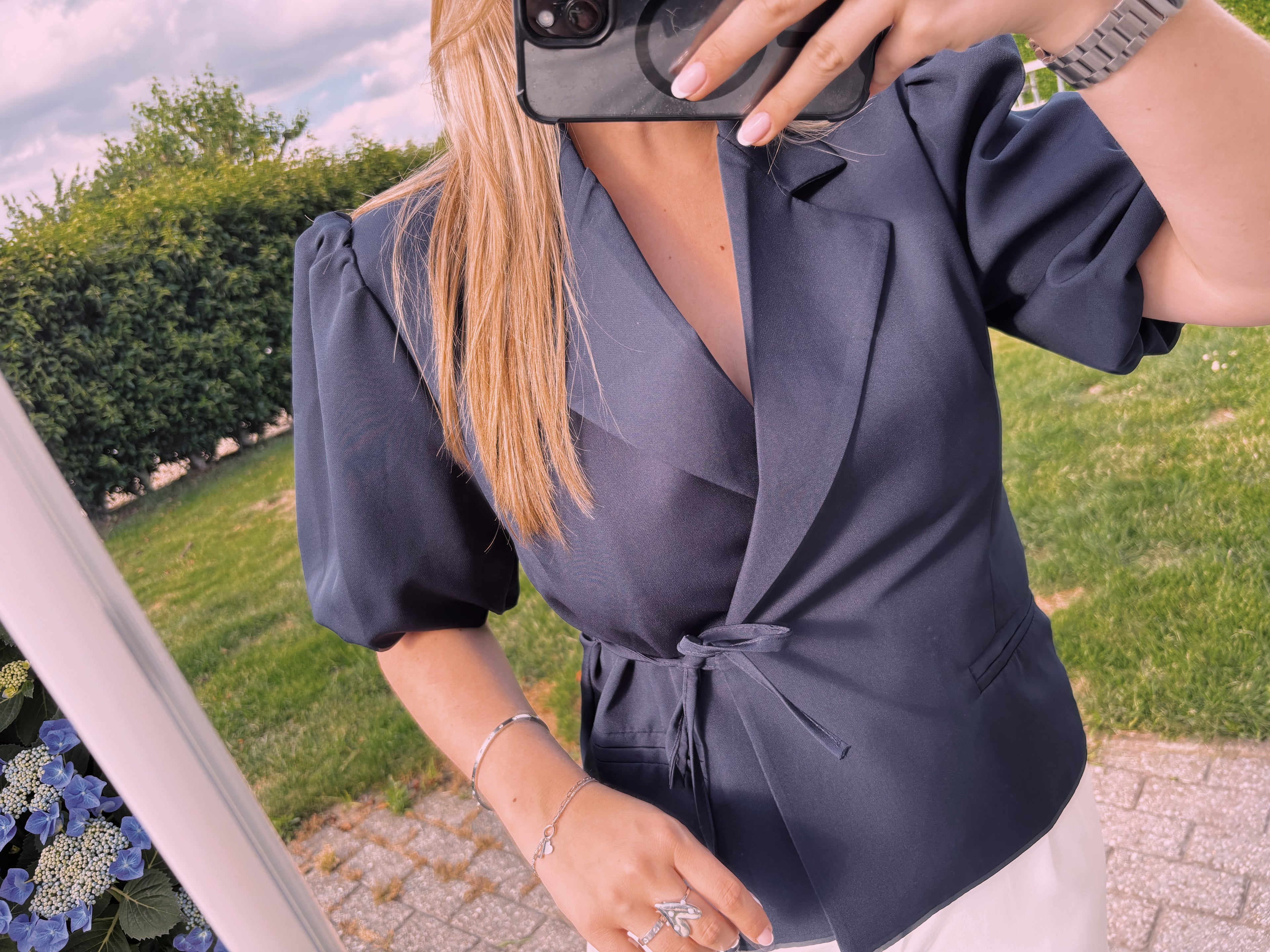 Claire Wrap Blazer - Navy