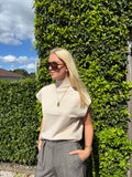 Amy Sleeveless Turtleneck Sweater - Beige