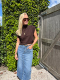 Amy Sleeveless Turtleneck Sweater - Brown