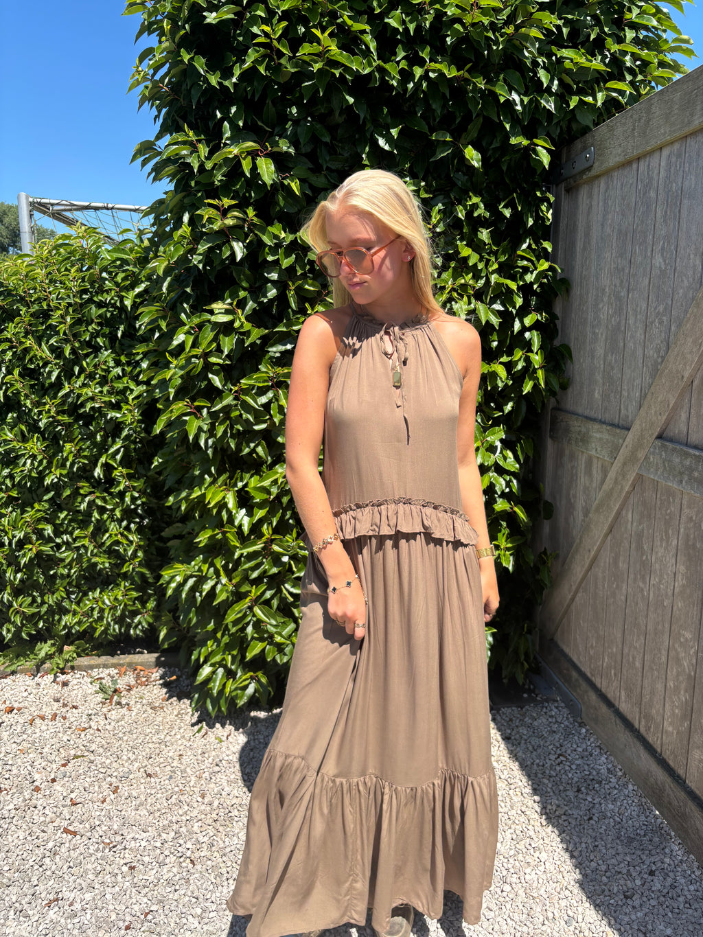 Rose Long Dress - Kaki