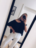 Julie Cut-Out Sweater - Navy
