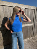 Daniella Sleeveless Turtleneck - Royal Blue