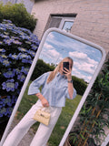 Feline Blouse - Light Blue
