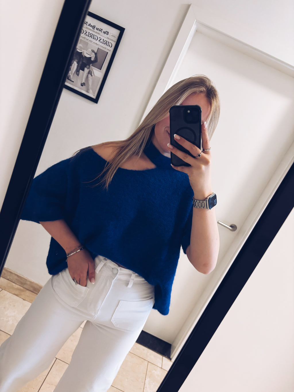 Julie Cut-Out Sweater - Royal Blue