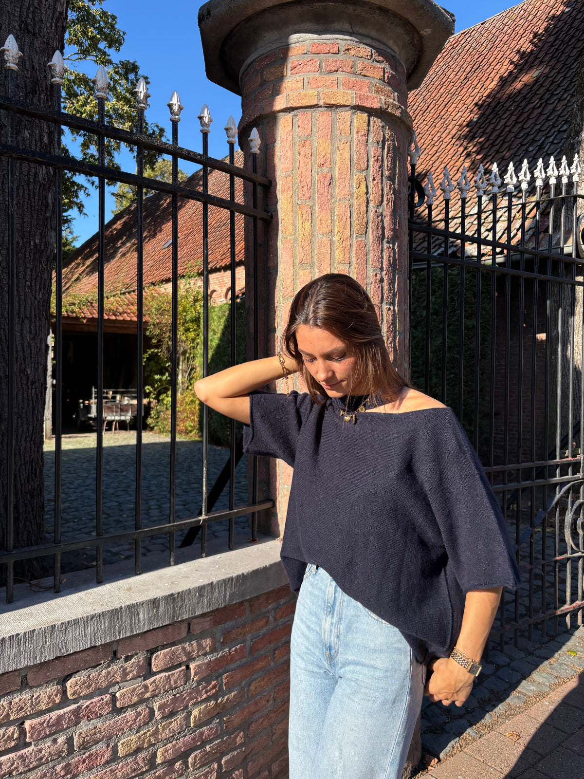 Emilia Cut-Out Sweater - Navy