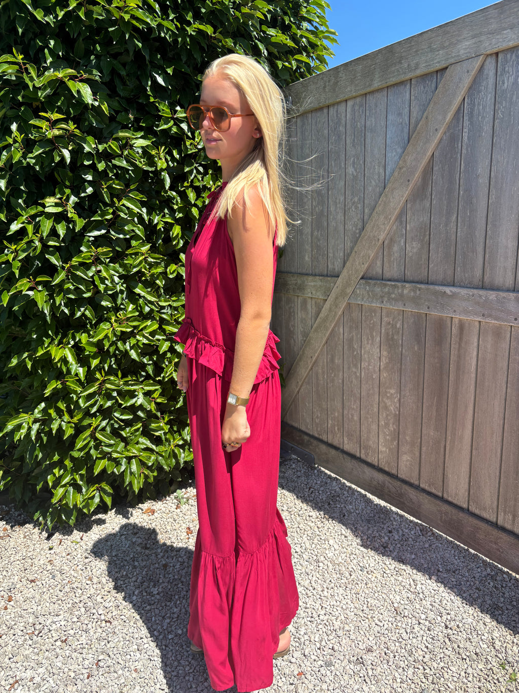 Rose Long Dress - Raspberry