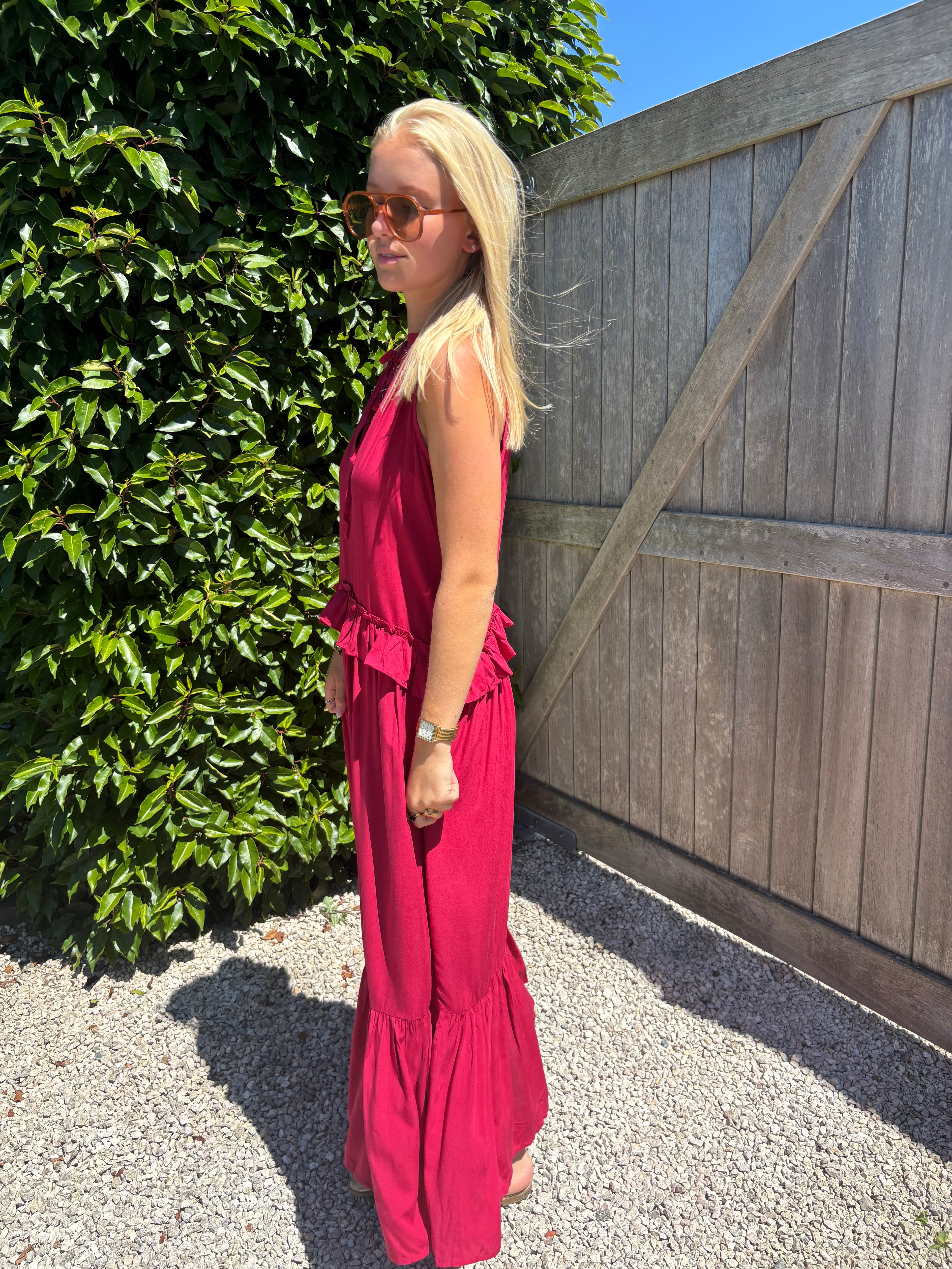 Rose Long Dress - Raspberry