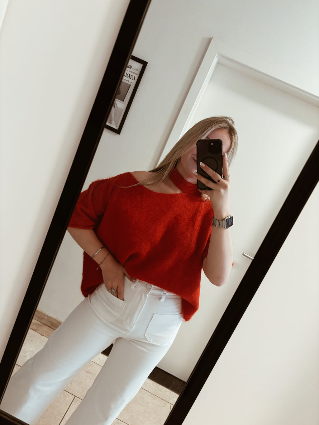 Julie Cut-Out Sweater - Red