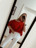 Julie Cut-Out Sweater - Red